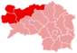 Lage des Bezirkes Liezen innerhalb der Steiermark