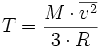 
T = \frac{M \cdot \overline{v^2}}{3 \cdot R}
