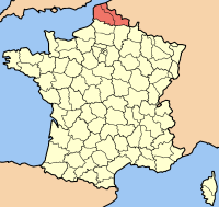 Lage der Region Nord-Pas-de-Calais in Frankreich
