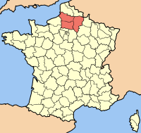 Lage der Region Picardie in Frankreich
