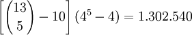 \left[{13 \choose 5} - 10\right](4^5 - 4) = 1.302.540