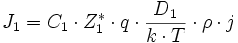 J_1=C_1\cdot Z_1^*\cdot q\cdot\frac{D_1}{k\cdot T}\cdot\rho\cdot j