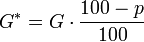 \!\,G^* = G \cdot \frac{100 - p}{100}