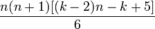 \frac {n(n+1)[(k-2)n-k+5]} {6}