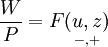 \frac {W}{P} = F\underset{-,+}{(u,z)}